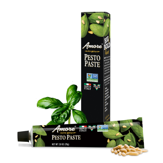 Amore Pesto Paste - 2.8 Oz - Pack of 12 - Authentic Italian Basil Pesto