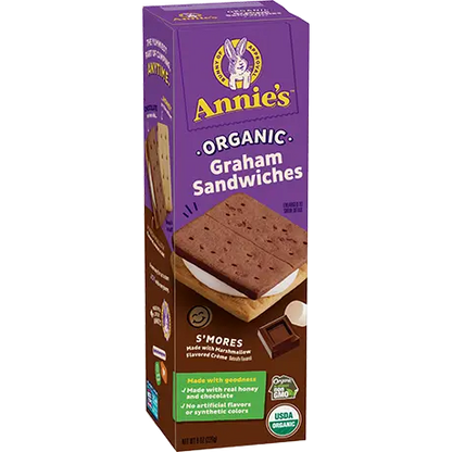 Annie's Homegrown - Grəm Sandwich Smorəs, Satisfying 8 Oz Pack of 6