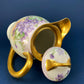 Antique Bavarian Coffee Pot. UNO Favorite, European Porcelain with Hand-Painted Violets. Fine Collectible China.