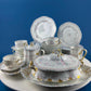 Antique Limoges Breakfast Lunch Dish Set for 8. Floral Motif: Forget-me-Nots Tea Roses. French Country Living. Dining Tea Room Decor.