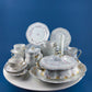Antique Limoges Breakfast Lunch Dish Set for 8. Floral Motif: Forget-me-Nots Tea Roses. French Country Living. Dining Tea Room Decor.