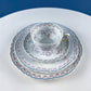 Antique Limoges Breakfast Lunch Dish Set for 8. Floral Motif: Forget-me-Nots Tea Roses. French Country Living. Dining Tea Room Decor.