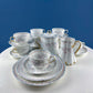 Antique Limoges Breakfast Lunch Dish Set for 8. Floral Motif: Forget-me-Nots Tea Roses. French Country Living. Dining Tea Room Decor.