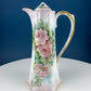 Antique Limoges Coffee Pot or TeaPot. Tall 12-Inch Stunning Vase. Hand-Painted Red Poppies. Beautiful Silhouette. Bohemian Chic.