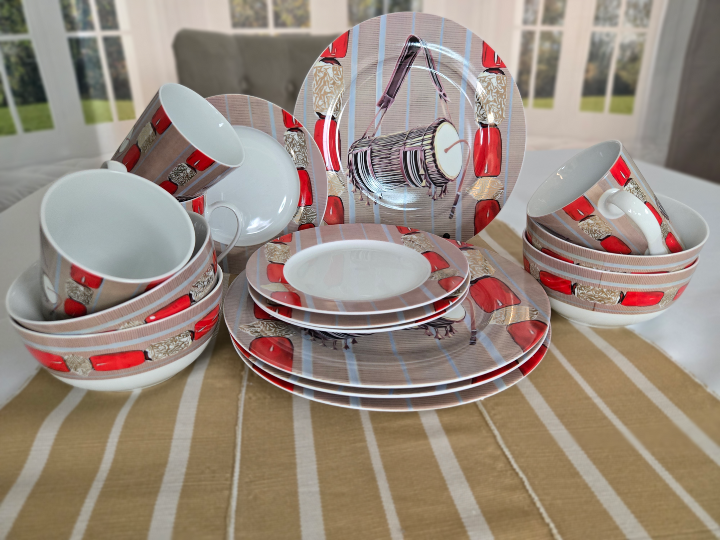 Prestigious Cloth Porcelain (Aso Oke)  (16pcs SET)