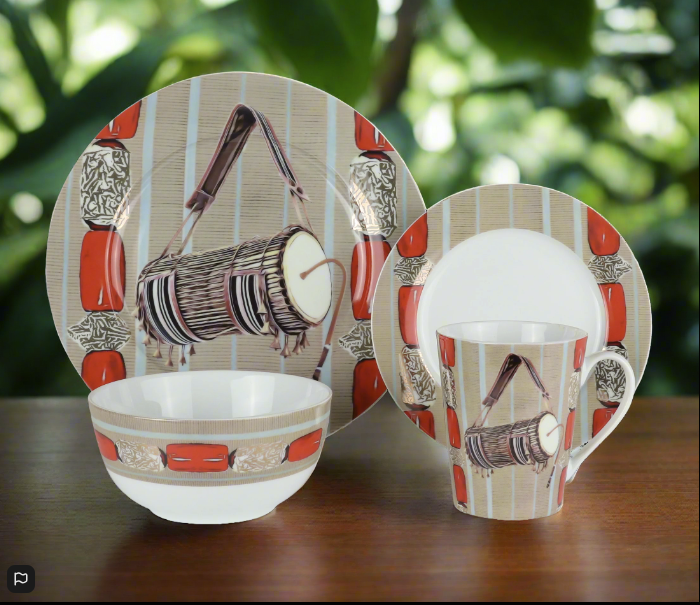 Prestigious Cloth Porcelain (Aso Oke)  (16pcs SET)