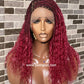 Wet And Wavy 100% Human Hair Knotless Braid Wig, HD Full Lace, Burgundy