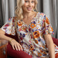 Bohera Floral Spree V-Neck Ruffled Top