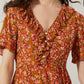Bohera Bernadette Floral Neck Ruffle Dress