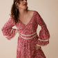 Bohera Rose Lane Flare Sleeve Tie Dress