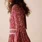 Bohera Rose Lane Flare Sleeve Tie Dress