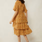 Bohera  Deanna Ruffled Neck Drop Waist Dress