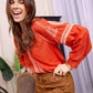 Bohera  Pauline Embroidered Accent Top
