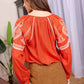 Bohera  Pauline Embroidered Accent Top