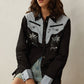 Bohera Sheela Western-Inspired Yoke Embroidered Shirt