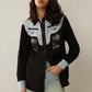 Bohera Sheela Western-Inspired Yoke Embroidered Shirt
