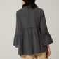 Bohera Kimmee Flared Sleeve Babydoll Denim Wash Top