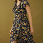 Bohera Marjorie Mellum Wrap-Over Floral Print Dress