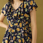 Bohera Marjorie Mellum Wrap-Over Floral Print Dress