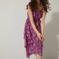 Bohera Penelope Drop Waist Ruffled Dress in Purple