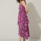 Bohera Penelope Drop Waist Ruffled Dress in Purple
