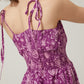 Bohera Penelope Drop Waist Ruffled Dress in Purple