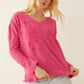 Rosalee V-Neck Top In Magenta