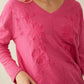 Rosalee V-Neck Top In Magenta