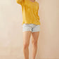 Rosalee V-Neck Top In Yellow