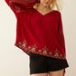 Scarlet Doe Embroidered Top