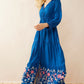 Nova Bleu Drop Waist Embroidered Dress