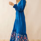Nova Bleu Drop Waist Embroidered Dress