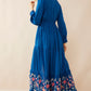 Nova Bleu Drop Waist Embroidered Dress