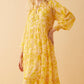 Eliana Gold Empire Dress