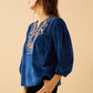 Juliana Azure Embroidered Top