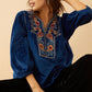 Juliana Azure Embroidered Top