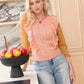Penelope Ruffled Sweater in Peach