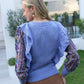 Penelope Ruffled Sweater in Blue
