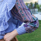 Penelope Ruffled Sweater in Blue