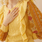 Penelope Ruffled Sweater in Sunrise Yellow