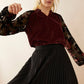 Marthia Velvet V-Neck Top