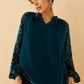 Zandra Velvet V-Neck Top