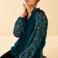 Zandra Velvet V-Neck Top