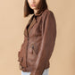 Aansila Leather Jacket In Chocolate Brown
