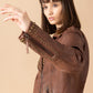 Aansila Leather Jacket In Chocolate Brown