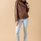 Aansila Leather Jacket In Chocolate Brown