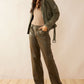 Aansila Leather Jacket In  Fern Grotto Green