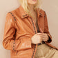 Octavia Jane Leather Jacket in Camel