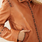 Octavia Jane Leather Jacket in Camel