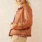 Octavia Jane Leather Jacket in Camel